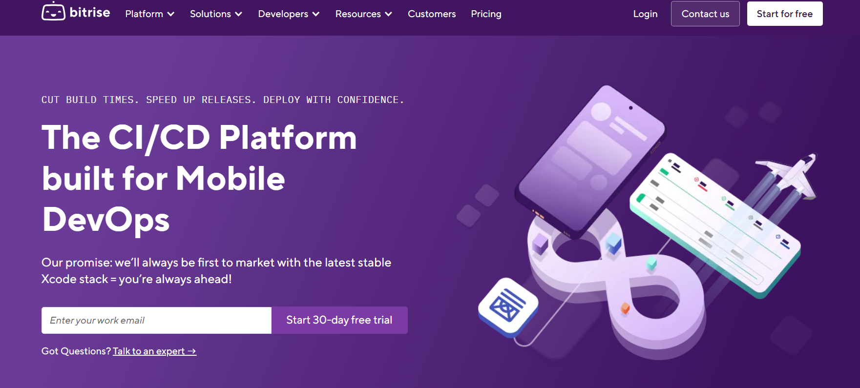 bitrise homepage